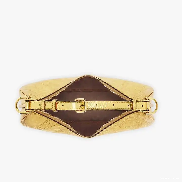 Cheap HOT Gold Small Leather Fendigraphy Fendi In Hobo Calf Bag 0606